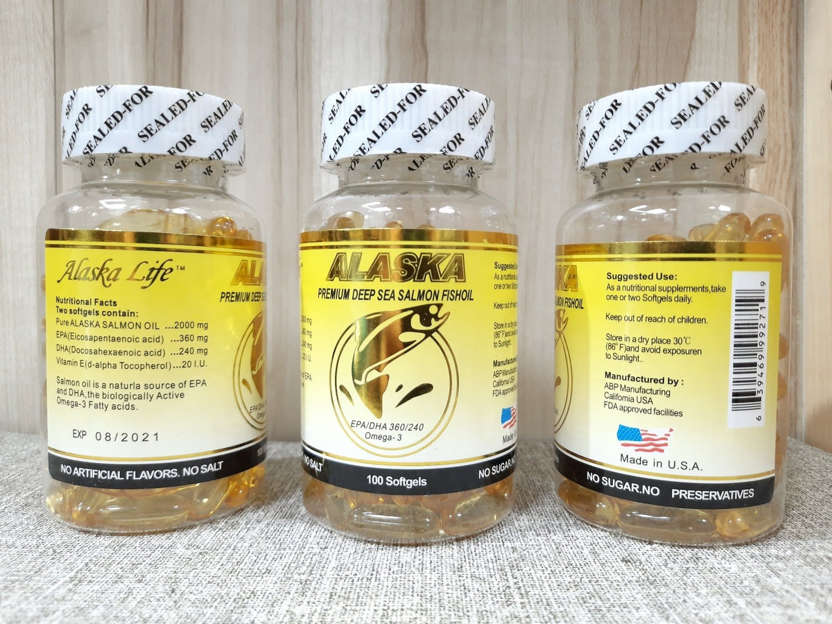 Alaska Life™ Huile de Saumon Sauvage – Oméga-3 Premium | 100 Softgels