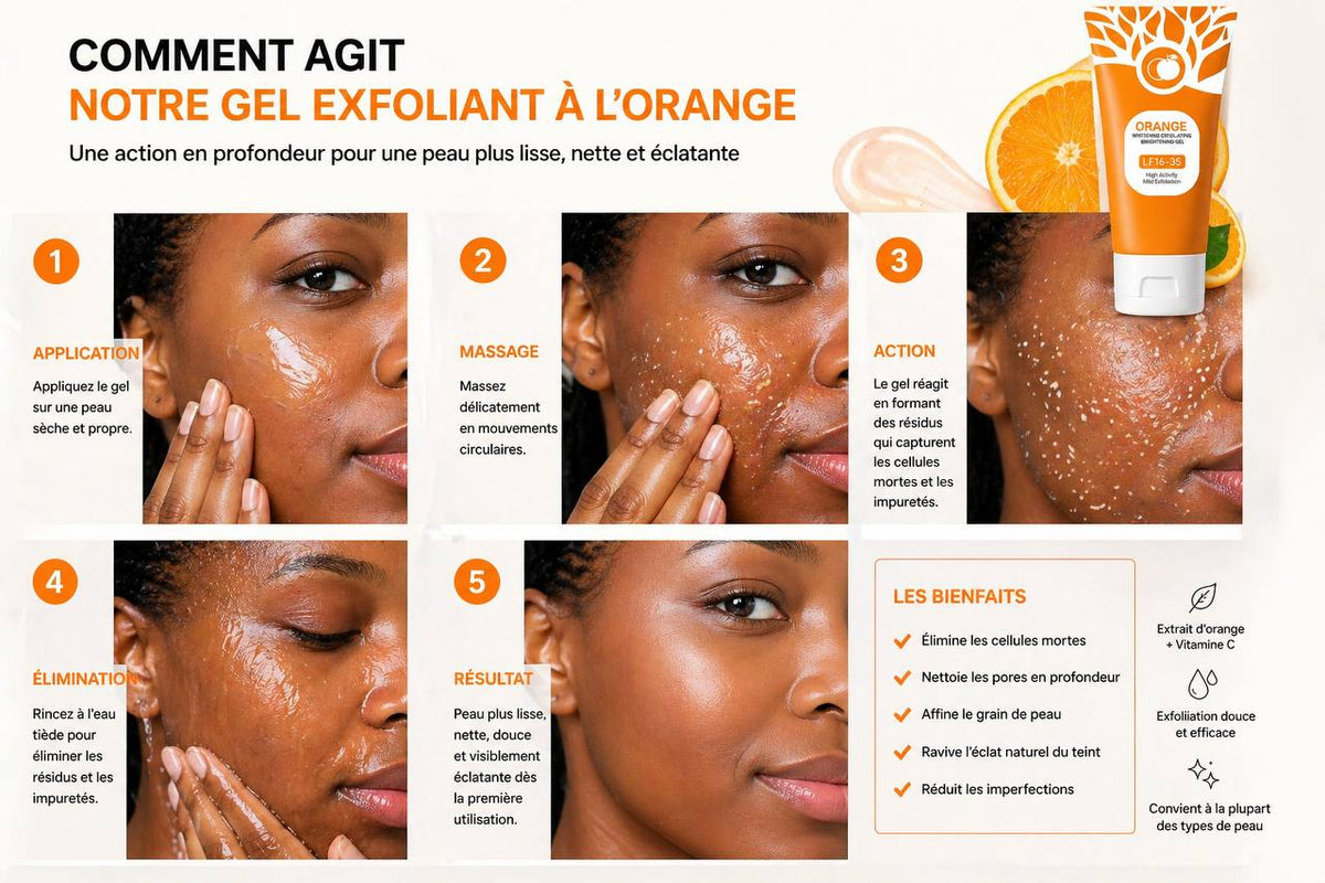Gel Exfoliant à l'Orange – Peau Lisse & Éclatante dès la 1ère Utilisation